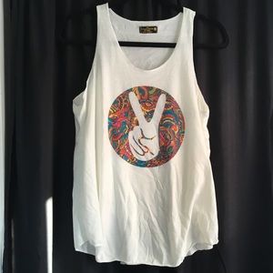Hippy Peace Sign Tank Top